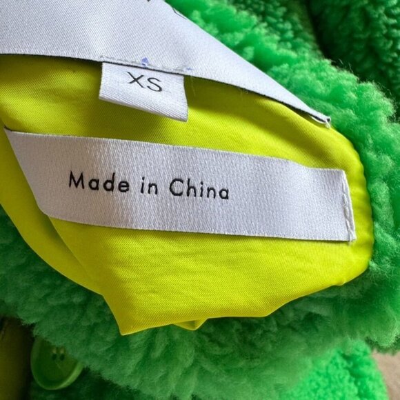 Eaves Signy Green Faux Shearling Lime Interior Reversible Oversized Shacket - Picture 13 of 13